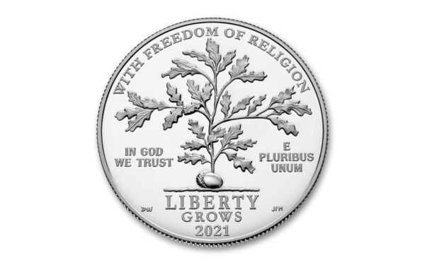 A coin with the image of a tree on it.